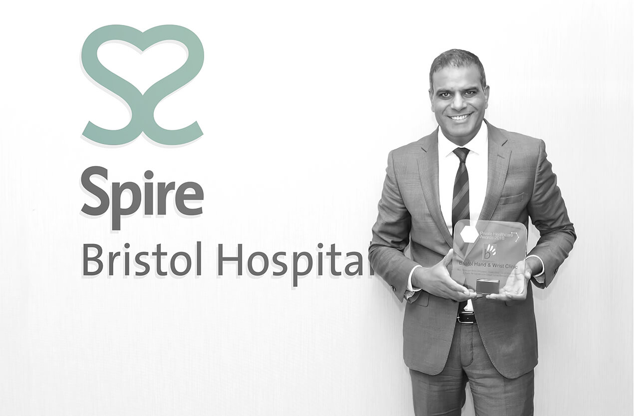 raj-bhatia-spire-bristol-hospital-awards Award-winning hand and wrist orthopaedic surgeon Mr Raj Bhatia in South West England
